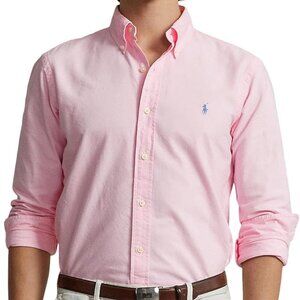 Polo Ralph Lauren Pink Long Sleeve Garment Dyed Oxford Shirt